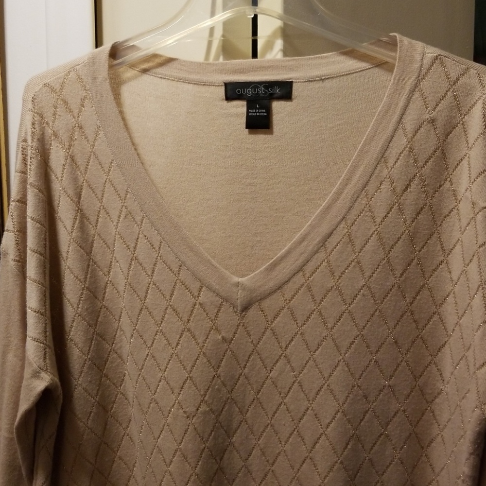 August Silk Tan Sweater